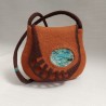 Wet-felted organiser handbag, with decorative front flap