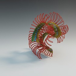 Office millipede - mixed media sculpture