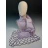 Lilac, lacy-edged  wet-felted scarf. Wet-felted merino wool, silk, and yarn