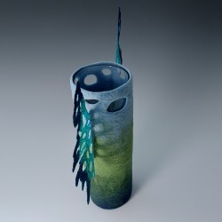 Butterfly-wing vase - felt & freehand machine embroidery