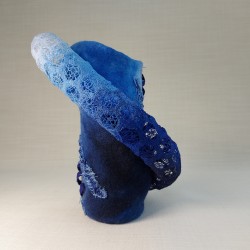Spiral Slide Vessel - felt & freehand machine embroidery