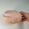 Organic multi-layered wet-felted vessel in pink and green