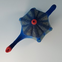 Blue nuno-felted teapot