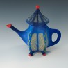 Blue nuno-felted teapot