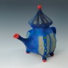 Blue nuno-felted teapot