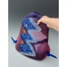 Wet-Felted Backpack – Zigzag Pattern in blue and purple hues