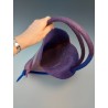 Wet-Felted Backpack – Zigzag Pattern in blue and purple hues