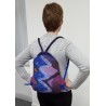Wet-Felted Backpack – Zigzag Pattern in blue and purple hues