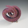 Curled felt form with bugle bead spines and round gold beads