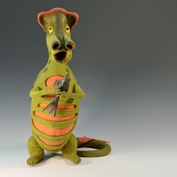 Wet-felted Baby Dragon Doorstop