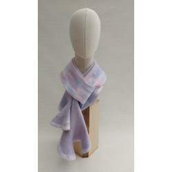 Wet-felted wavy edged scarf in merino wool and viscose fibre