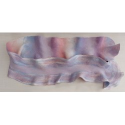Wet-felted wavy edged scarf in merino wool and viscose fibre