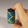 Miniature functional wet-felted Kintsugi jar with fitted lid