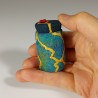 Miniature functional wet-felted Kintsugi jar with fitted lid