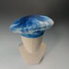 Blue beret wet-felted in hand-dyed Blue-faced Leicester wool