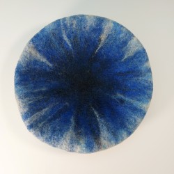 Blue beret wet-felted in hand-dyed Blue-faced Leicester wool