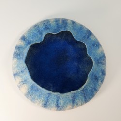 Blue beret wet-felted in hand-dyed Blue-faced Leicester wool