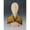 Colourful wet-felted pleated scarf in merino wool and silk