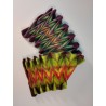Colourful wet-felted pleated scarf in merino wool and silk