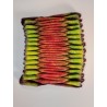 Colourful wet-felted pleated scarf in merino wool and silk