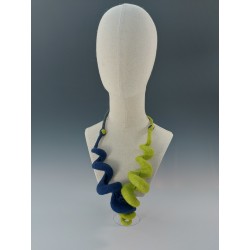 Wet-felted Double Spiral Necklace