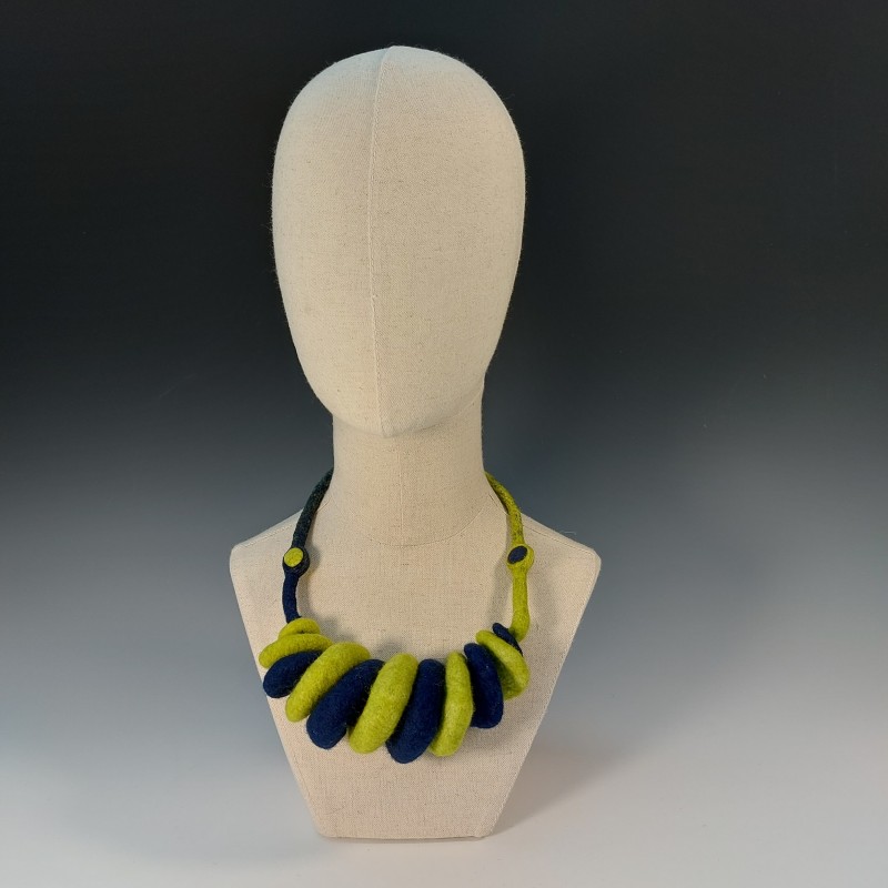 Wet-felted Double Spiral Necklace
