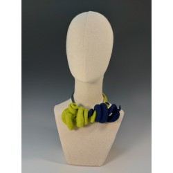 Wet-felted Double Spiral Necklace