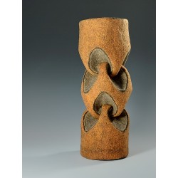 Curve‑folded Origami Tower: Wet‑felted Merino Wool