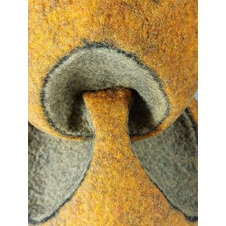 Curve‑folded Origami Tower: Wet‑felted Merino Wool