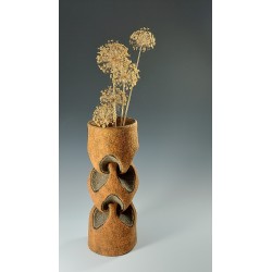 Curve‑folded Origami Tower: Wet‑felted Merino Wool