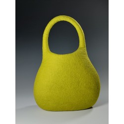 Wet-felted Wool Handbag – Green with Purple & Gold Accents