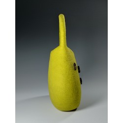 Wet-felted Wool Handbag – Green with Purple & Gold Accents