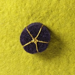 Wet-felted Wool Handbag – Green with Purple & Gold Accents