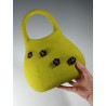 Wet-felted Wool Handbag – Green with Purple & Gold Accents
