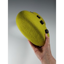 Wet-felted Wool Handbag – Green with Purple & Gold Accents