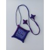 Purple Wet-Felted Pendant Necklace with Silk & Beading