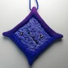 Purple Wet-Felted Pendant Necklace with Silk & Beading