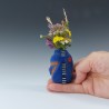 Miniature wet-felted and beaded glass-lined vase