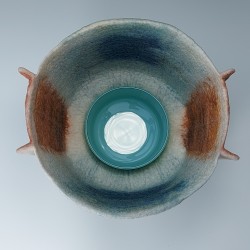 Iron and Water – Wet‑Felted Sculptural Vessel