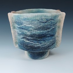 Iron and Water – Wet‑Felted Sculptural Vessel
