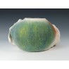 Carved Gourd Vessel – Wet-felted, hand‑dyed wool & silk