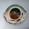 Carved Gourd Vessel – Wet-felted, hand‑dyed wool & silk