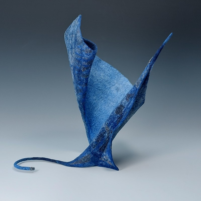 The Witch's Cape - a wet-felted gravity defying wool sculpture