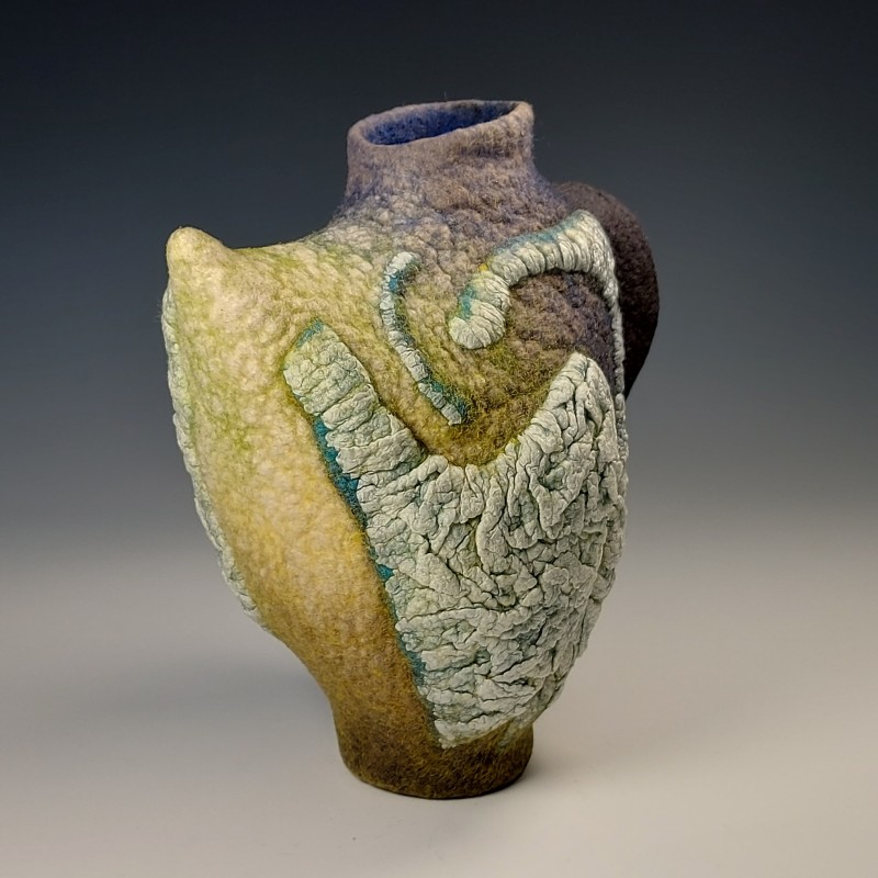 Textured Felt Vessel - reminiscent of Aladdin’s lamp