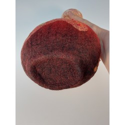 Molten Flow - wet-felted wool vessel incorporating paper and silk