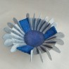 Finned Wet-felted Dish in Blue and White