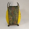 Large Yellow Wet-felted Vessel with U-shaped Textured Panel