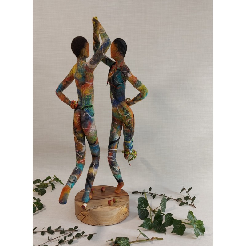 Dancing in the Garden of Eden - mixed media sculpture