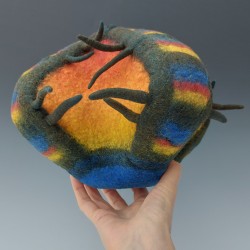 Dragon’s Egg – Wet-Felted Octagonal Vessel