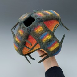 Dragon’s Egg – Wet-Felted Octagonal Vessel